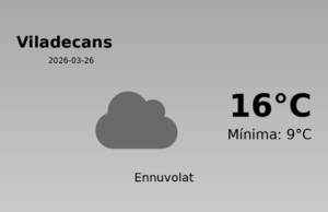 AEMET: El temps per a Viladecans – 26 de Març de 2026