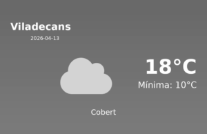 AEMET: El temps per a Viladecans – 13 de Abril de 2026