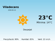 AEMET: El temps per a Viladecans – 13 de Maig de 2026
