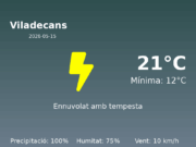 Previsió de l’AEMET a Viladecans avui 15 de Maig de 2026
