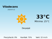 El temps a Viladecans avui, 22 de Juliol de 2026