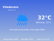 AEMET: El temps per a Viladecans – 25 de Juliol de 2026