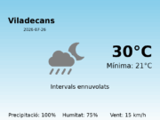 Predicció meteorològica: Viladecans, 26 de Juliol de 2026