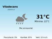 Predicció meteorològica: Viladecans, 27 de Juliol de 2026
