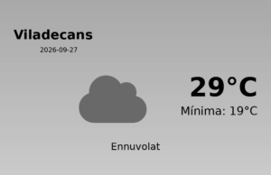 El temps a Viladecans avui, 27 de Setembre de 2026